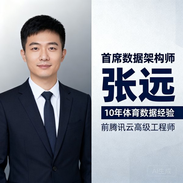 首席数据架构师张远，10年体育数据经验，前腾讯云高级工程师